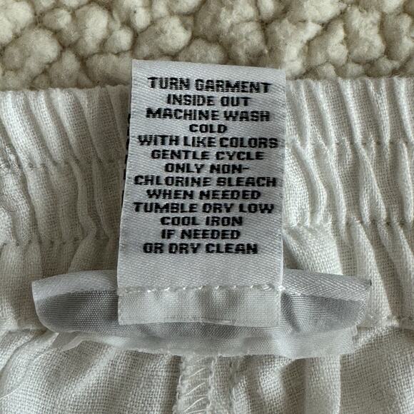 MAGASCHONI Women’s 100% Linen Cargo Jogger Pants Size Large Drawstring Pockets - Picture 9 of 9